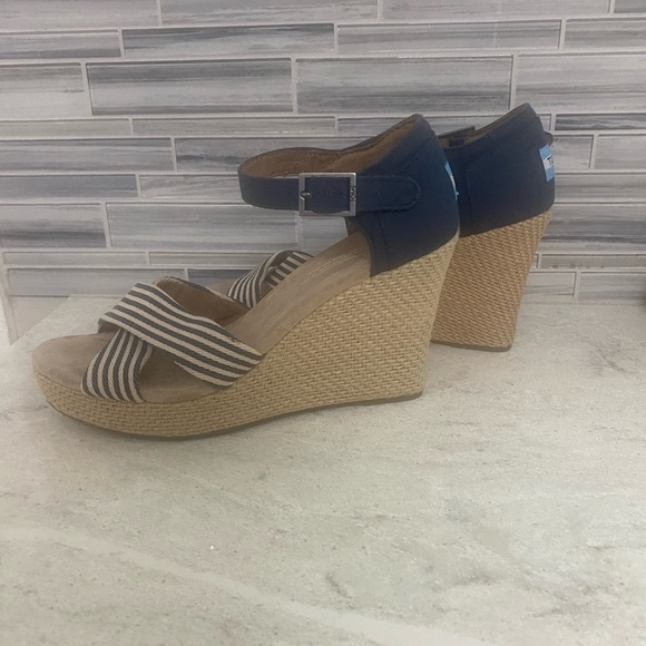 Toms Espadrilles Wedges Adjustable Straps women's 7.5 - Picture 1 of 6